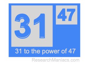 31 to the power of 47