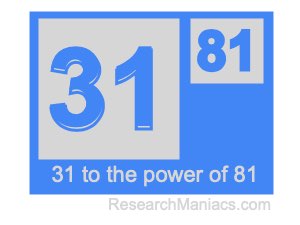 31 to the power of 81