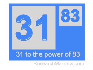 31 to the power of 83