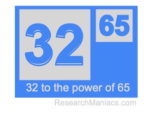 32 to the power of 65
