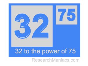 32 to the power of 75