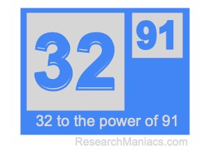 32 to the power of 91