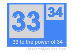33 to the power of 34