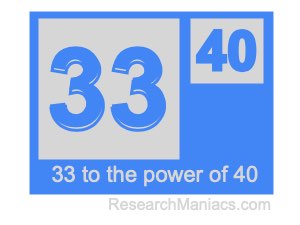 33 to the power of 40