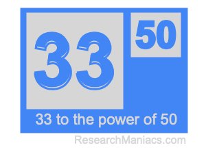 33 to the power of 50