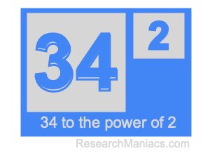 34 to the power of 2