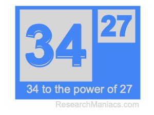 34 to the power of 27