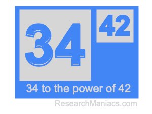 34 to the power of 42