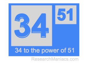 34 to the power of 51
