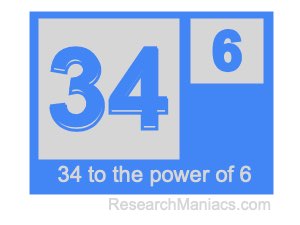 34 to the power of 6
