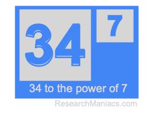 34 to the power of 7