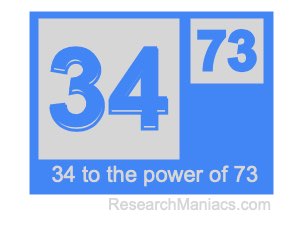 34 to the power of 73