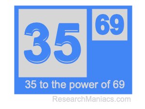 35 to the power of 69