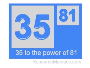 35 to the power of 81