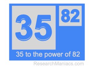35 to the power of 82