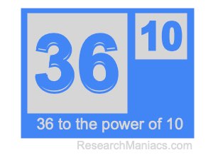 36 to the power of 10