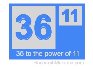 36 to the power of 11