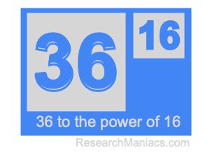36 to the power of 16
