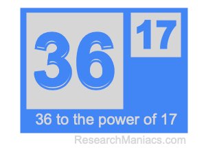 36 to the power of 17