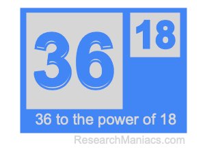 36 to the power of 18