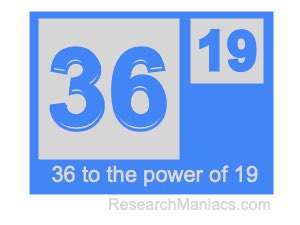 36 to the power of 19