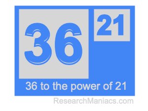 36 to the power of 21