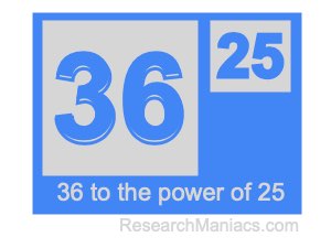 36 to the power of 25