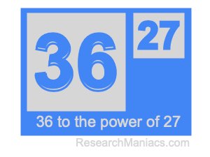 36 to the power of 27