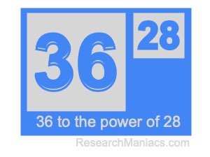 36 to the power of 28