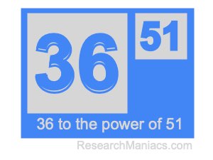 36 to the power of 51