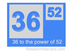 36 to the power of 52
