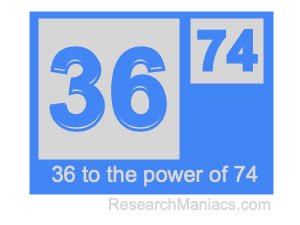 36 to the power of 74