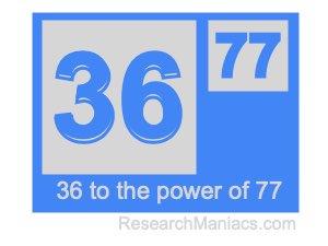 36 to the power of 77