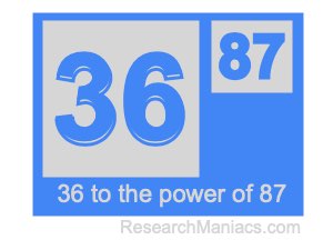 36 to the power of 87