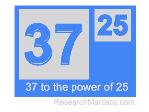 37 to the power of 25