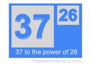 37 to the power of 26