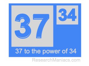 37 to the power of 34