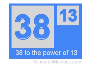 38 to the power of 13
