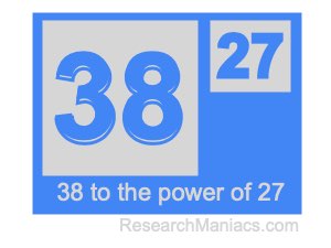 38 to the power of 27