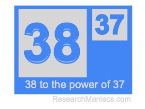 38 to the power of 37