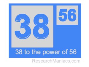 38 to the power of 56