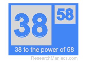 38 to the power of 58
