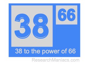 38 to the power of 66