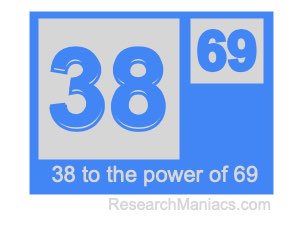 38 to the power of 69