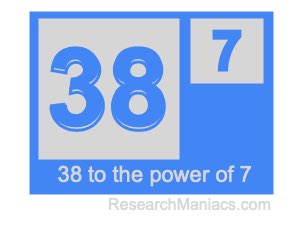38 to the power of 7