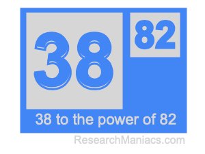 38 to the power of 82