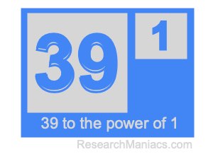 39 to the power of 1