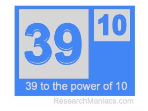 39 to the power of 10