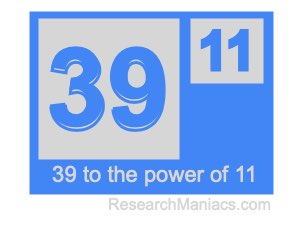 39 to the power of 11