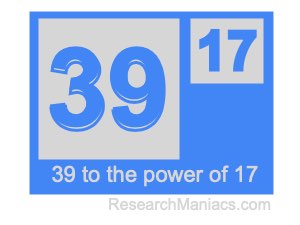 39 to the power of 17